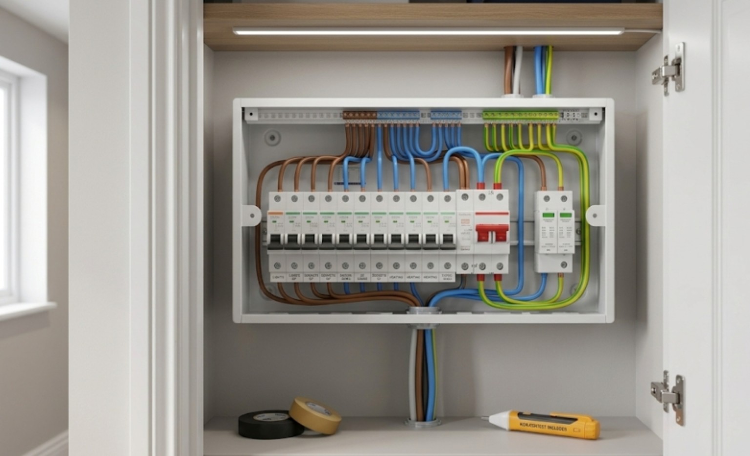 Electrical support coordinated around the property and the work required.